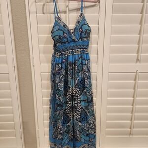 Elegant Blue High Low Dress